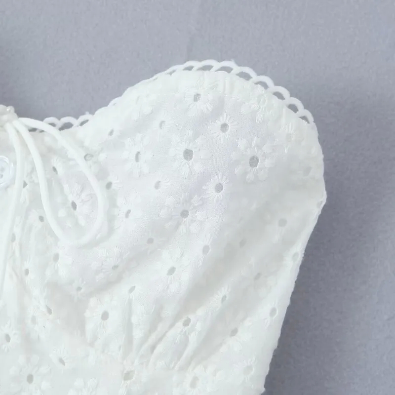 online women's clothing canada Custom-Fit medieval women's clothing Women's Strapless White Floral Dress - Elegant, Comfortable, Seasonal Streetwear Collection good women's clothing brands