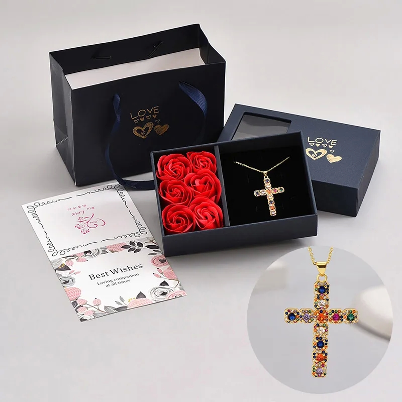shadow high fashion jewelry studio Custom Vibrant Fashion-Forward Geometric Cross Alloy Women's fashion costume jewelry meaning Pendant Necklace long necklaces fashion jewelry
