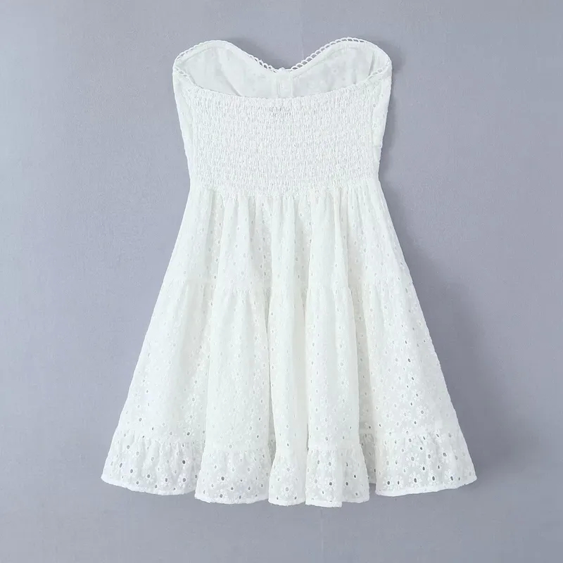 women's clothing online sale Custom-Fit Women's Strapless White Floral Dress - Elegant Comfortable Seasonal Streetwear women's clothing vancouver bc Collection women's clothing companies
