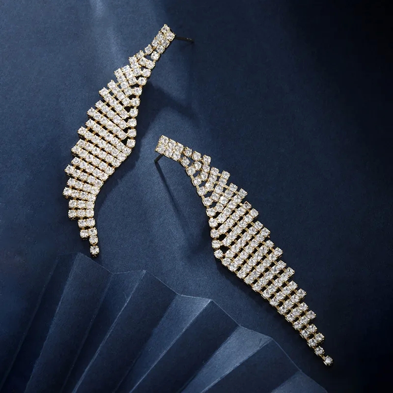Vintage Vibes 14k Gold Drop Earrings with Shiny Inlay for Celebrity Style and Refined Elegance