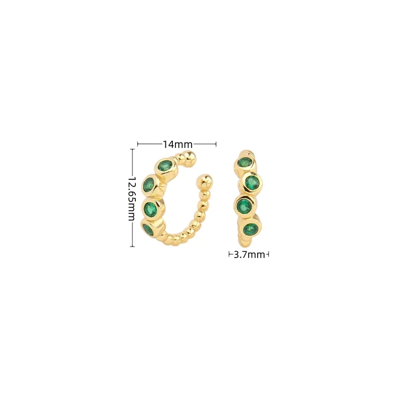 high end permanent jewelry Artsy & Sophisticated high end sea glass jewelry 925 Silver Zircon Ear Cuffs: Feminine Glistening Accessories high end emerald jewelry