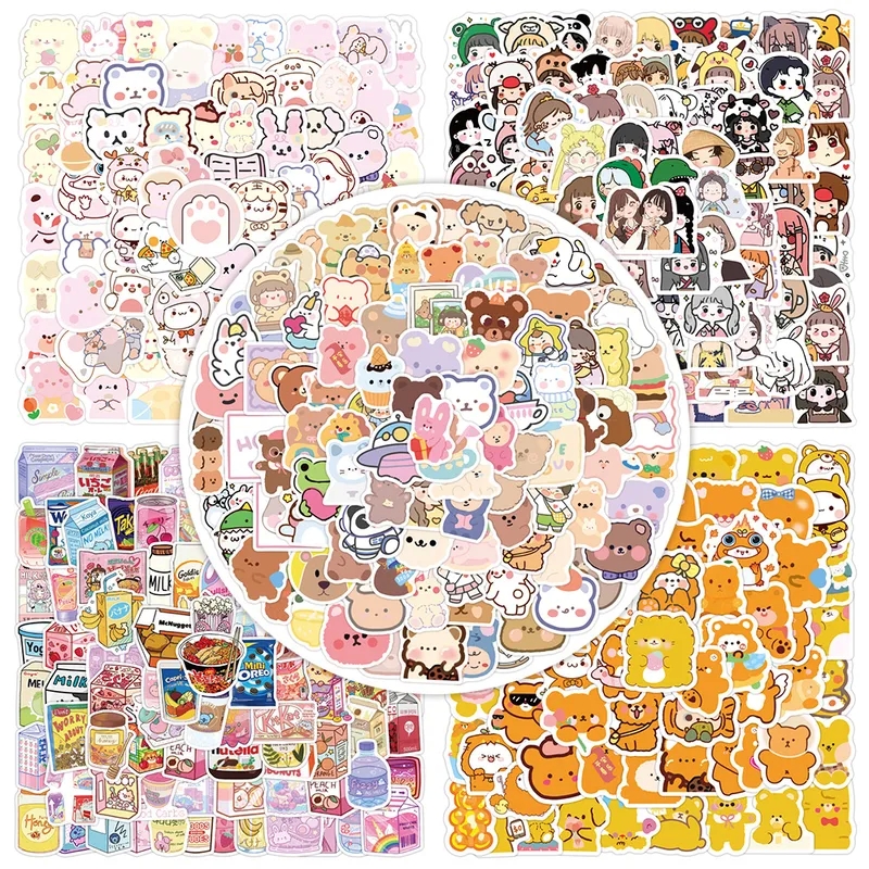 home zone kitchen table 500 Artsy Korean Bear Girl Stickers - Vintage Edgy Hand-Engraved for Journals Luggage barb home kitchen recipes & Stationery house 2 kitchen mm2