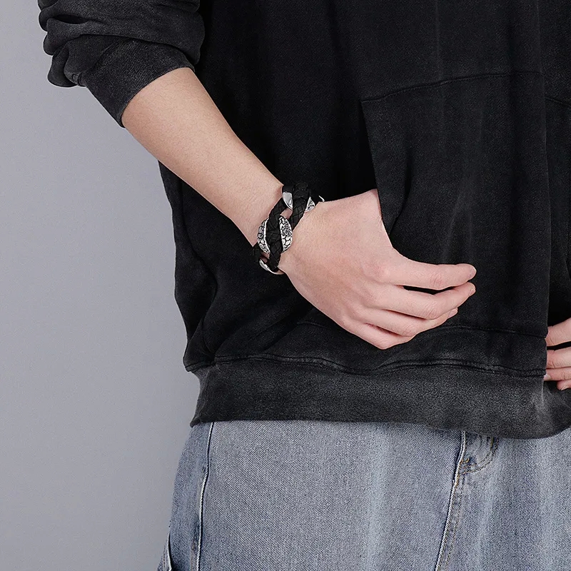 men jewelry yupoo Exclusive Custom-Fit Color Block Stainless Steel korean men's jewelry brands Men's Bangle - Dainty Party Wear men's jewelry dog tags