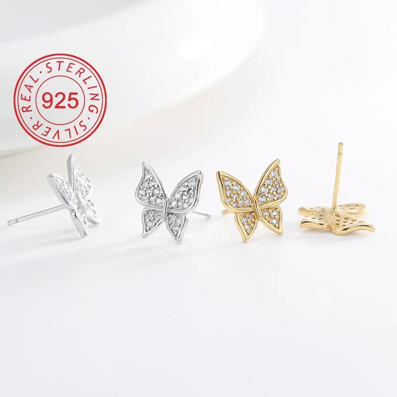 90s fashion jewelry Rustic Earthy Sterling Silver Earrings with Zircon Inlay - Lightweight, Simple & Classic high quality fashion jewelry wholesale Design fashion jewelry indonesia