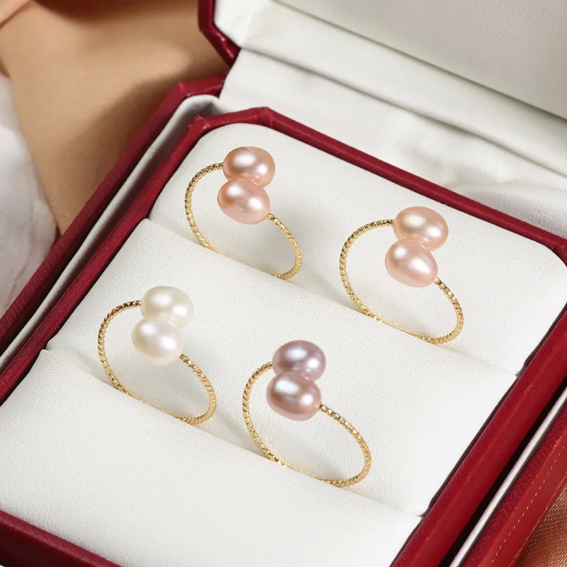 high end jewelry companies Limited Edition Genuine Freshwater Pearl Geometric Copper Rings with a high end wood jewelry box Luxury Feel how to start a high end jewelry business