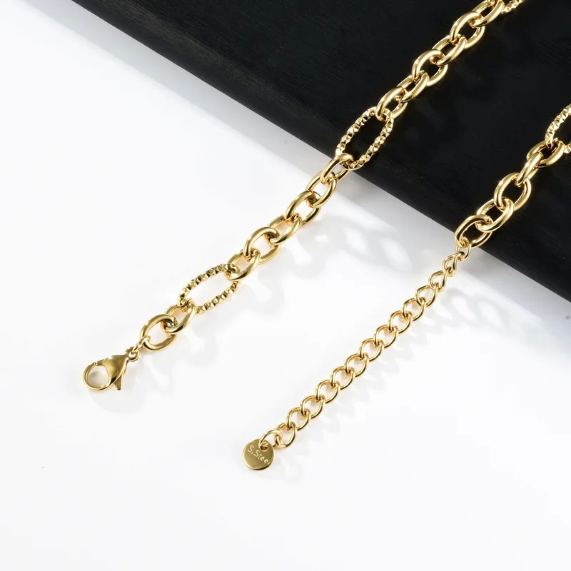 men's jewelry canada Heritage-Inspired 18K Gold diesel men's jewelry Plated 304 Stainless Steel Twist Necklace with Vintage Charm men's jewelry gq
