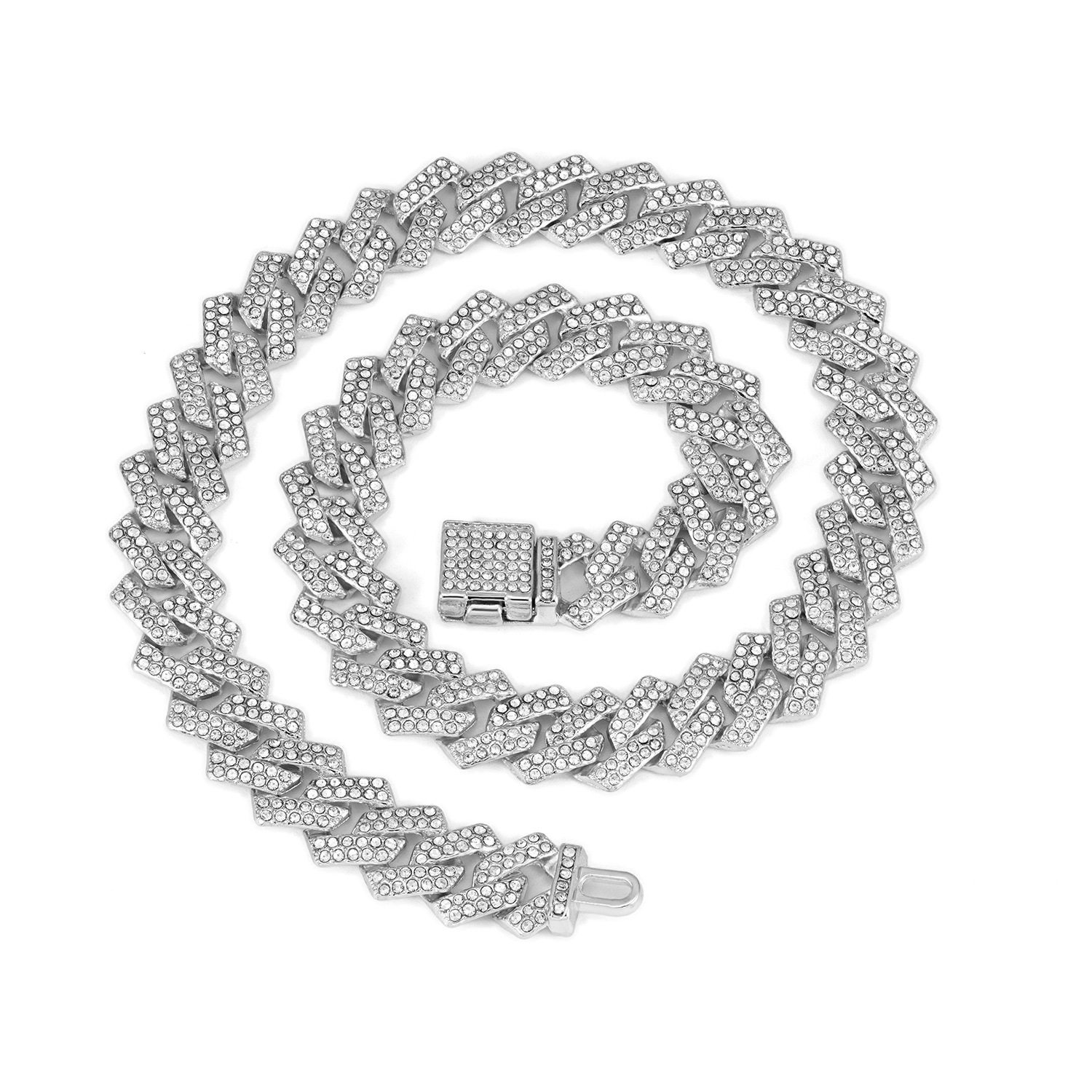 2023 men's jewelry trends Vintage-Inspired Upcycled Celebrity Style men's jewelry for anniversary Geometric Hip-Hop Zinc Alloy Necklace with Faux Diamonds us navy men's jewelry