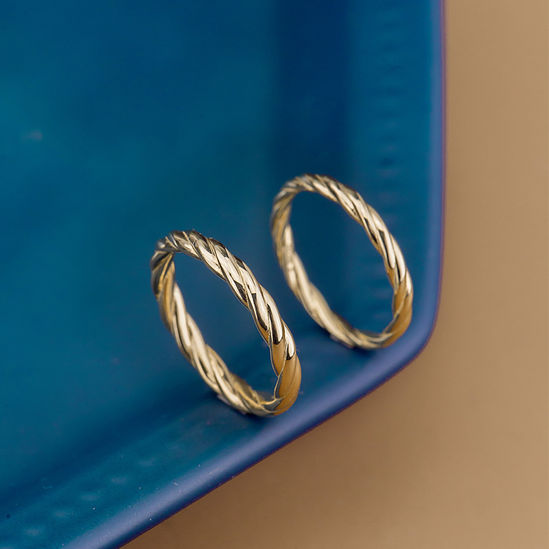 high jewelry 2023 Vintage 14K Gold Plated Twist Rings - high quality jewelry affordable Refined Elegance for a Personalized Gift high end jewelry trends 2023