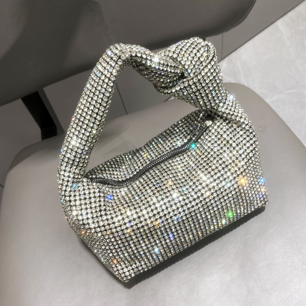 80 lb bags of concrete Trendy Premium Rhinestone Square Streetwear Bag - Acrylic 6 gallon trash bags Craftsmanship Women's Zipper Underarm Accessory bags wholesale