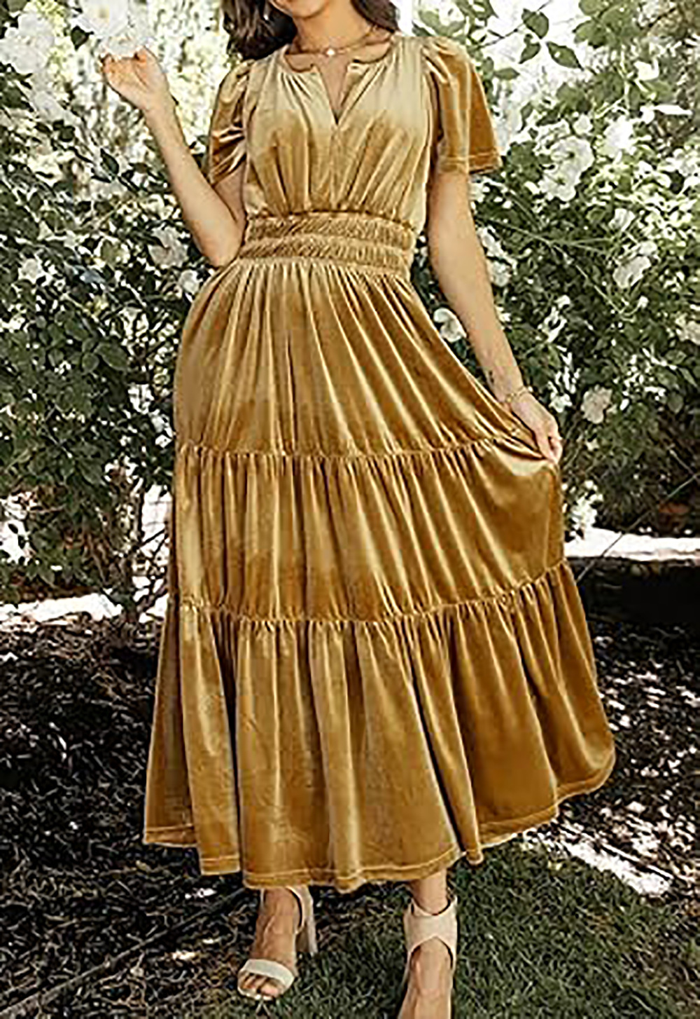 90's women's clothing Vintage Velvet V-Neck Short Sleeve Maxi Dress - Upcycled Edgy Elegance for Banquet or nike women clothing Cocktail Party women's clothing near me now