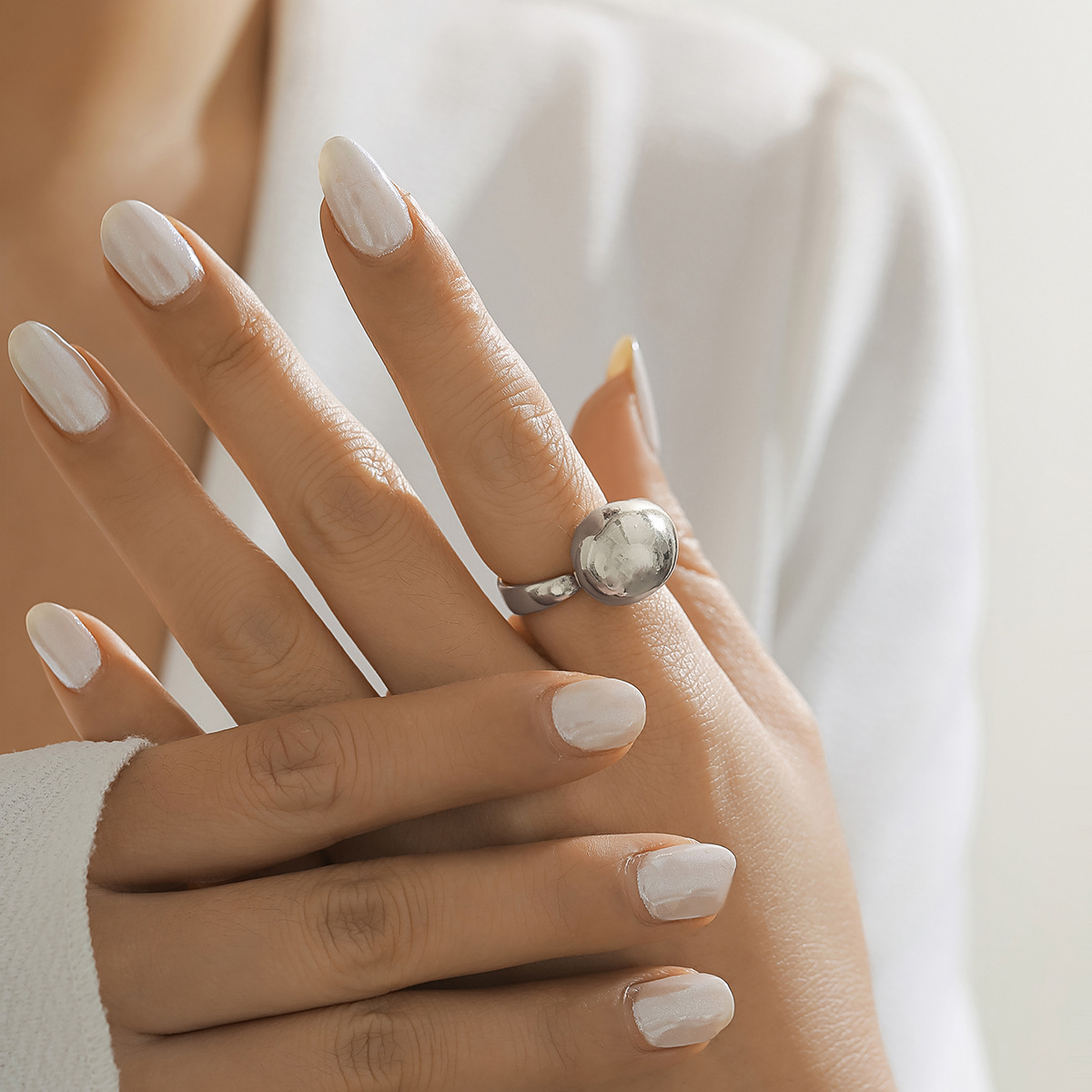 925 sterling silver fashion jewelry sets Artisan-Made Geometric pearl fashion jewelry Flower Rings: Scratch-Resistant, Skin-Friendly, Casual Craftsmanship alamode fashion jewelry