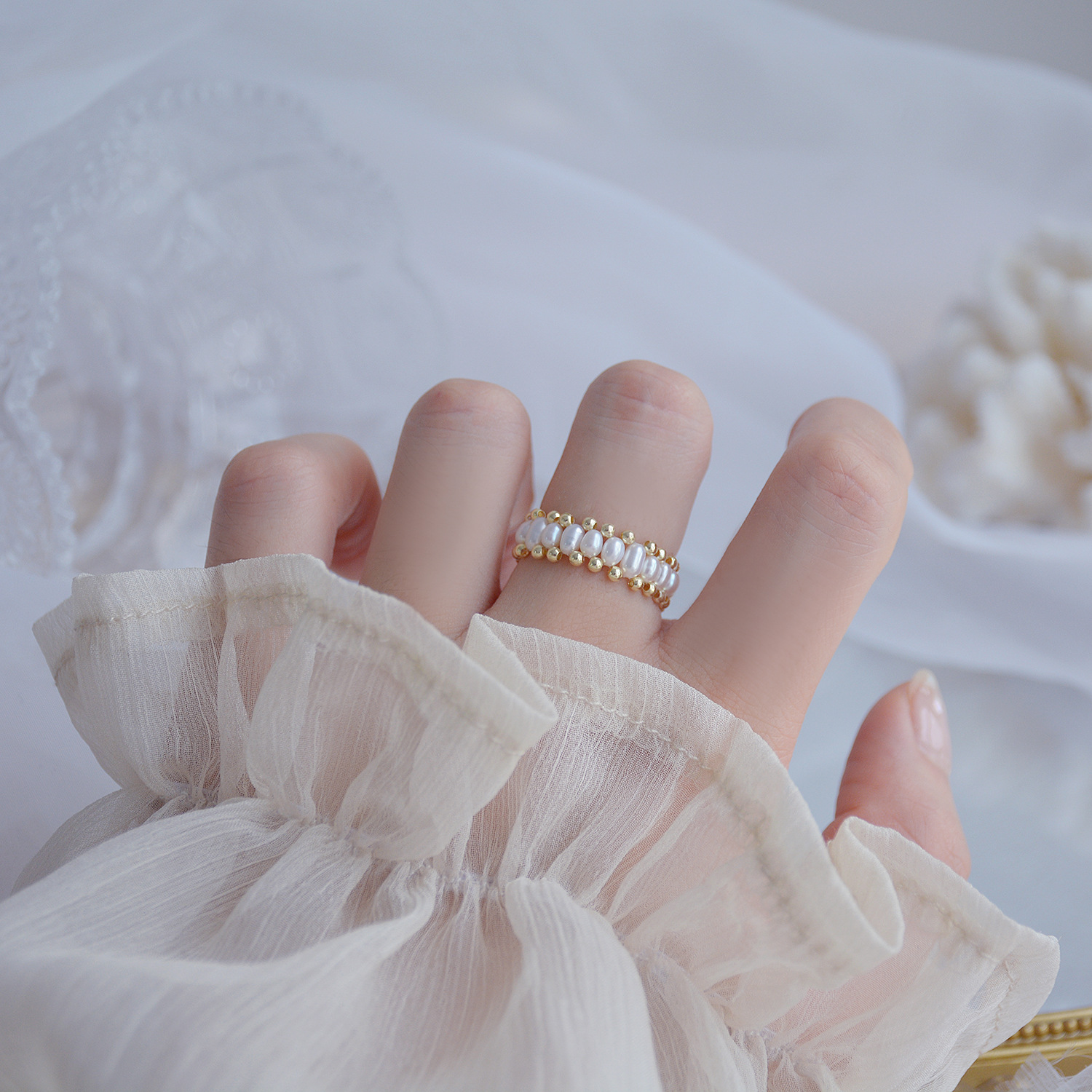 affordable high end jewelry Handmade Bold Geometric Freshwater Pearl Open Rings - Boho Chic high end jewelry brands for men Grunge Affordable Luxury high end jewelry trends
