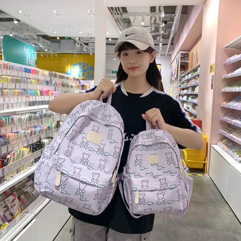 designer tote bags Edgy & Durable bags on sale Customizable Cartoon Bear Backpack for School & Daily Use bags zip