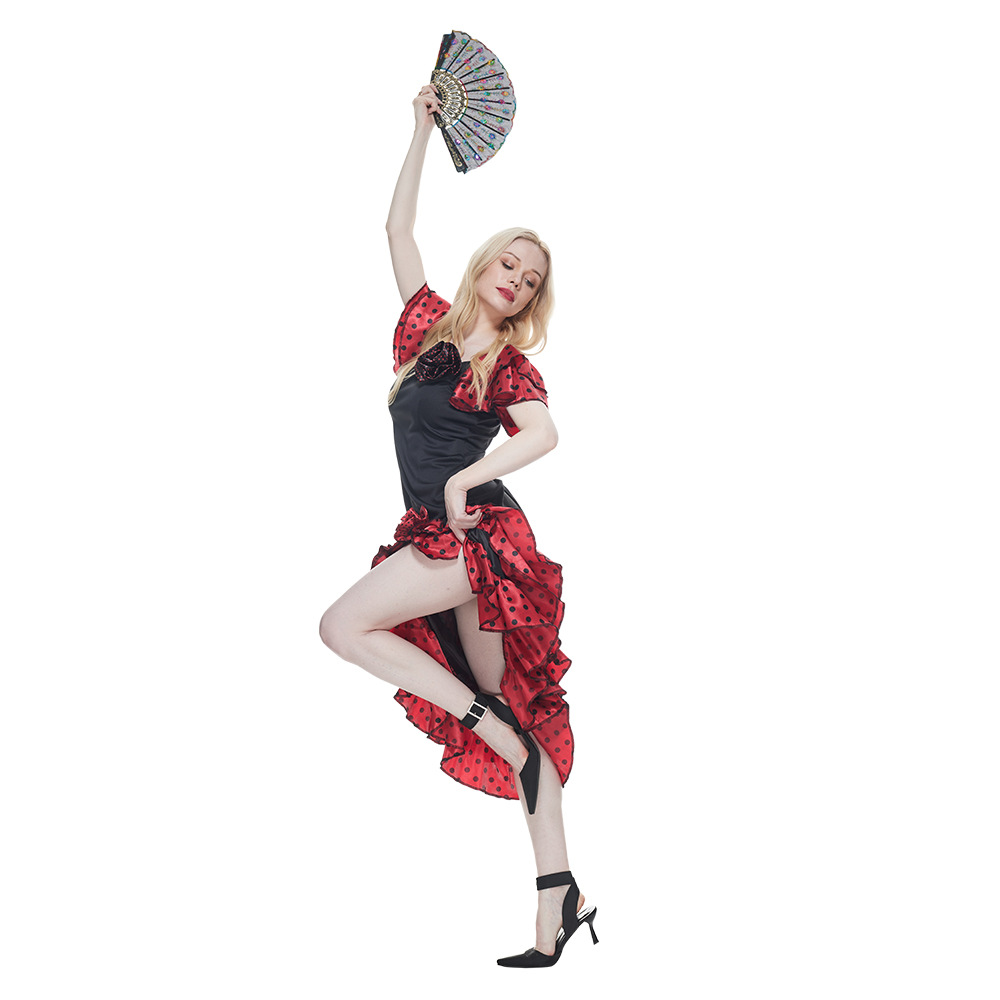 elegant women's clothing Women's Vintage Style Halloween Masquerade Costume with Polka white stuff uk women's clothing Dots - Bold Classic Earthy Look women's clothing in colonial times
