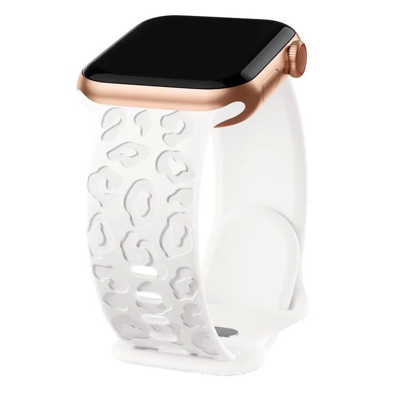fashion accessories 1 dozen Handmade Glam Leopard Silicone Strap for Apple Watch with Butterfly Buckle fashion queen jewellery - Sleek Design fashion accessories near me