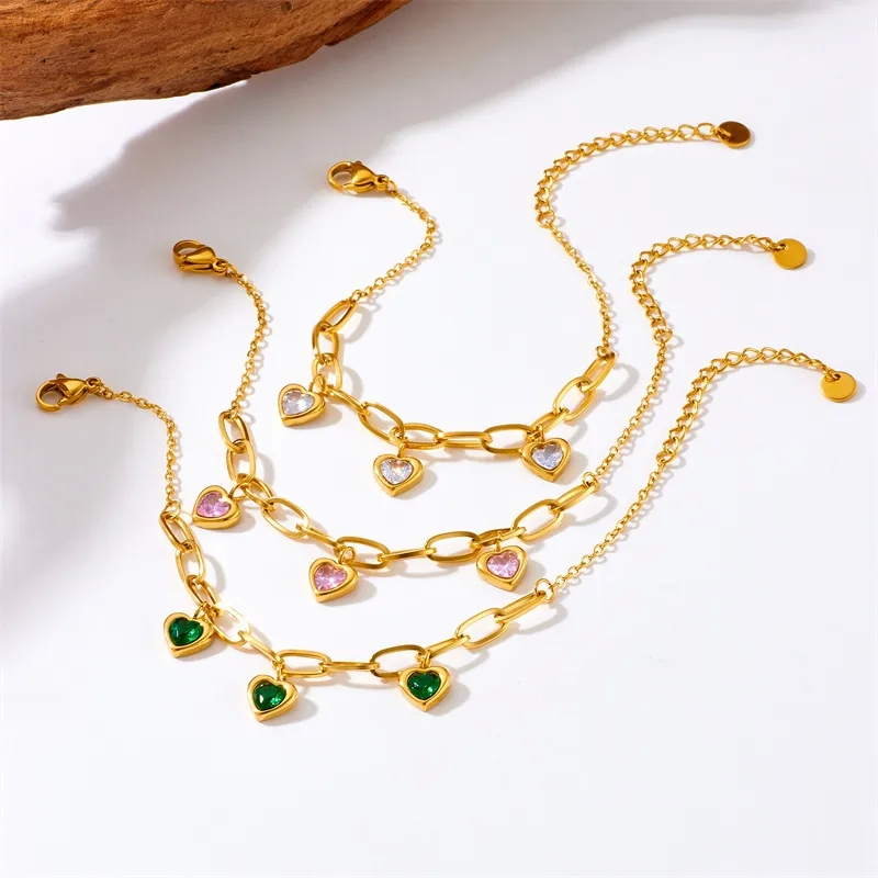 fine jewelry initial necklace Elegant 18K Gold-Plated Heart linaje .925 fine jewelry Bracelets - Custom-Fit & Lightweight Luxury in 304 Stainless Steel (Wholesale) amato fine jewelry & body piercing