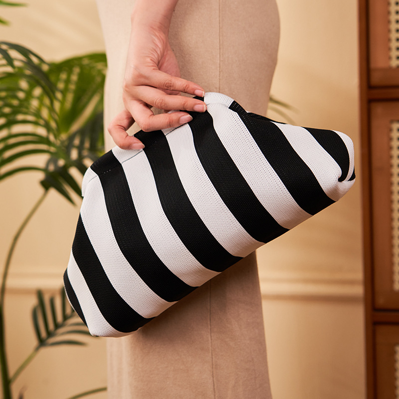 gym bags Exclusive High-Quality Women's Bold Non-Toxic bags made from billboards Polyester Square Cloud-Shaped Stripe Bag golf travel bags