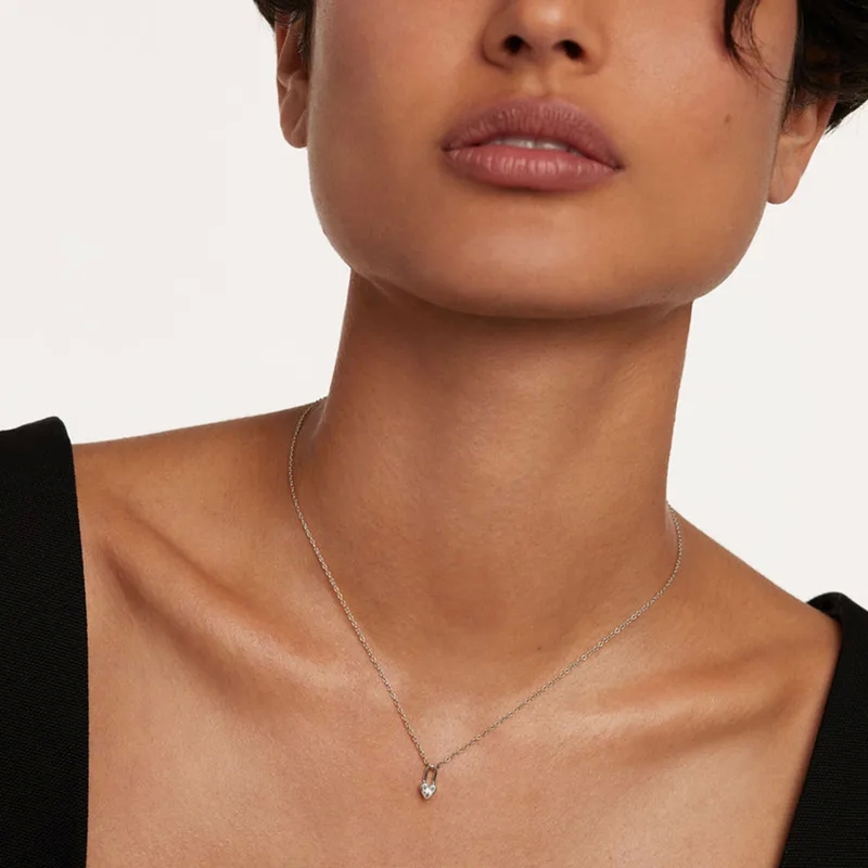 high end octopus jewelry Bohemian Luxe high end jewelry stores atlanta 925 Sterling Silver Heart Zircon Pendant Necklace - Sleek Custom-Fit & Earthy Charm high end jewelry displays