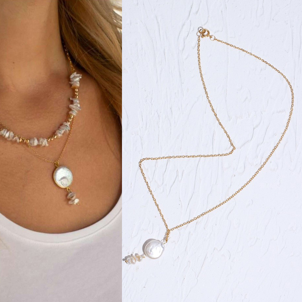 high end tiffany jewelry Eco-Chic Celeb Style: Upcycled Shiny Titanium & Freshwater Pearl Jewelry fashion high end jewelry brands Set (2 PCS/Package) how to sell high end jewelry on ebay