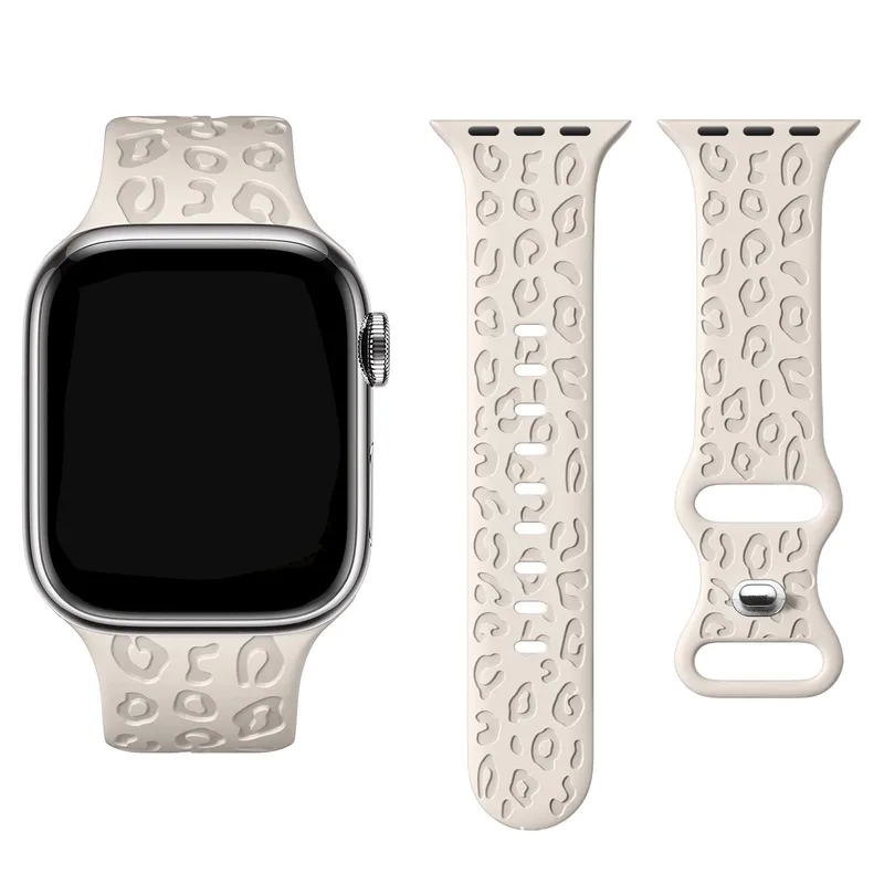 new fashion accessories Handmade Glam Leopard fashion jewellery uk Silicone Strap for Apple Watch with Butterfly Buckle - Sleek Design fashion accessories business