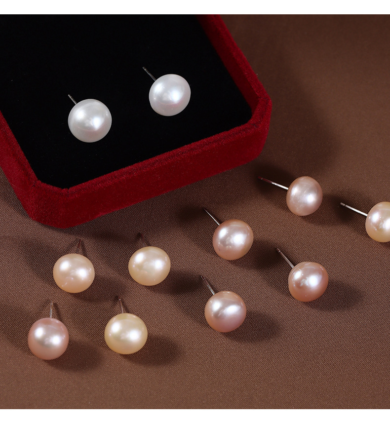 sell high end jewelry Genuine Polished Freshwater Pearl Studs - Safe, Solid Color Earrings from Seasonal high end custom jewelry Collection high end jewelry consignment