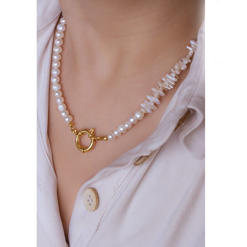 van cleef high end jewelry Eco-Chic Celeb Style: Upcycled Shiny Titanium japanese high end jewelry & Freshwater Pearl Jewelry Set (2 PCS/Package) black owned high end jewelry