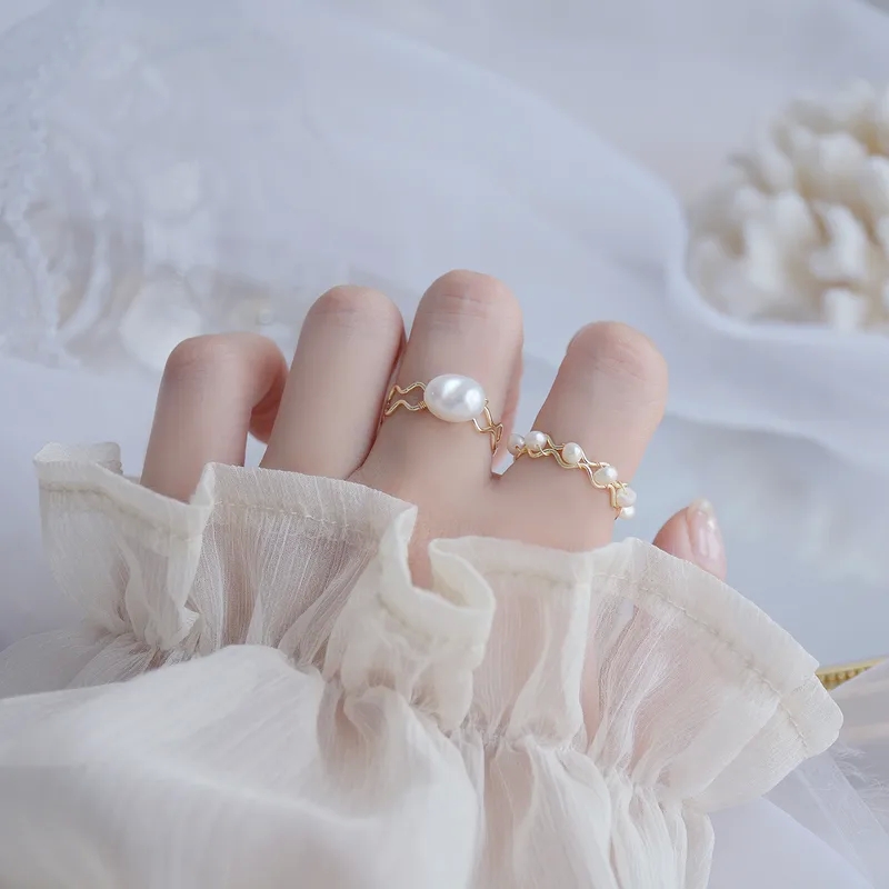 where to sell high end jewelry Handmade Bold Geometric Freshwater Pearl Open Rings high end jewelry bracelets - Boho Chic Grunge Affordable Luxury high end jewelry brands