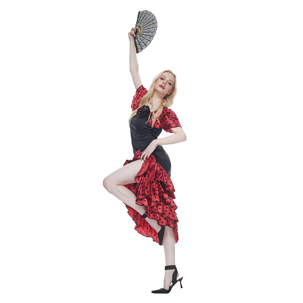 women's clothing temu Women's Vintage modest women's clothing Style Halloween Masquerade Costume with Polka Dots - Bold Classic Earthy Look women's clothing 33183