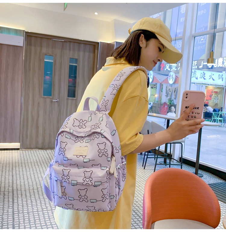 women's tote bags Edgy & Durable Customizable Cartoon Bear Backpack it travel bags for School & Daily Use how much are chanel bags