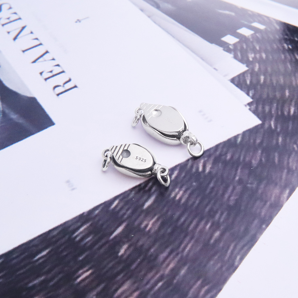 y2k beads for jewelry making Sleek Sterling jewelry making kits for girls Silver Pendant Buckle - Elegant 14.5*6mm & 16.5*7mm Chic Jewelry Accessory 14k gold jewelry making supplies