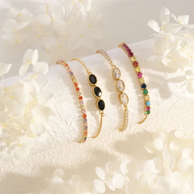Limited Edition Dainty 18K Gold Plated Oval Zircon Bracelet - Affordable Glamorous Style