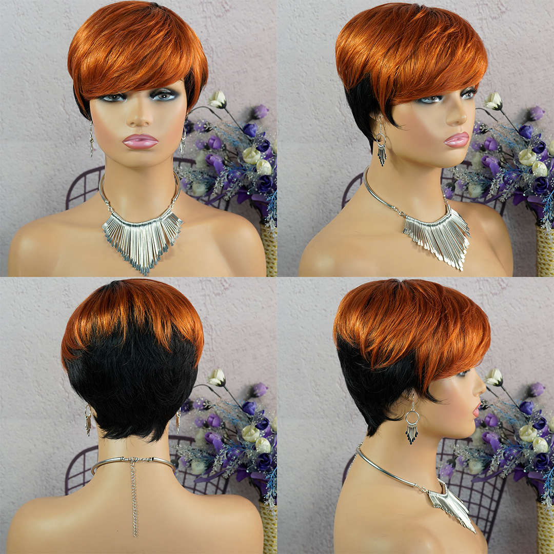 beauty health food Exclusively Crafted Organic Waterproof Women's Elegant Casual Real Hair Side Fringe Short beauty health college Straight Wig total bliss health and beauty