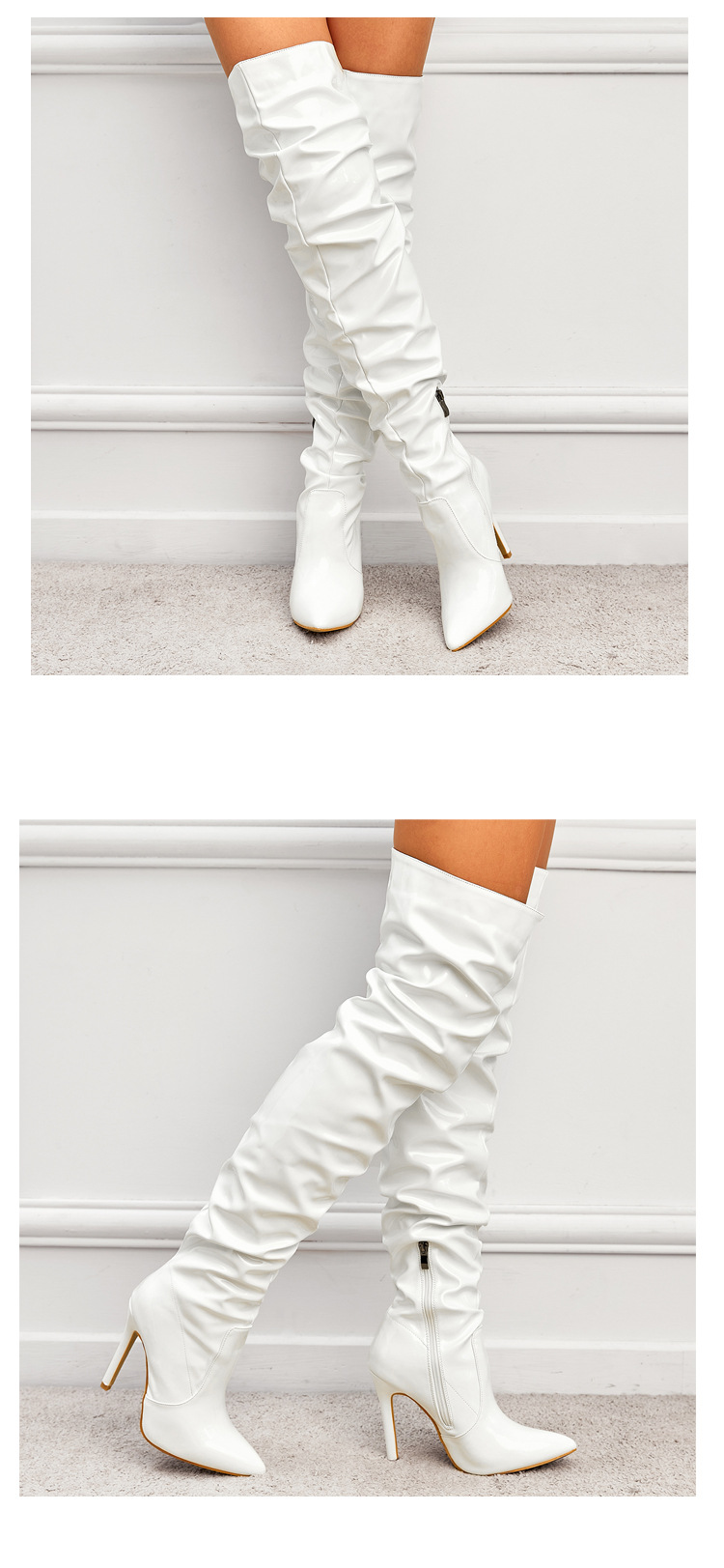 exquisite Handpicked Affordable Women's Solid Color Point Toe Over-Knee Boots custom - Rustic Seasonal Collection handpicked