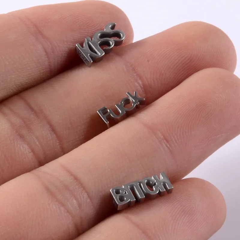 fine jewelry fidget ring Stainless Steel Weatherproof Glam Grunge fine jewelry necklace Tongue Ring with Lady Letter Design artifex fine jewelry