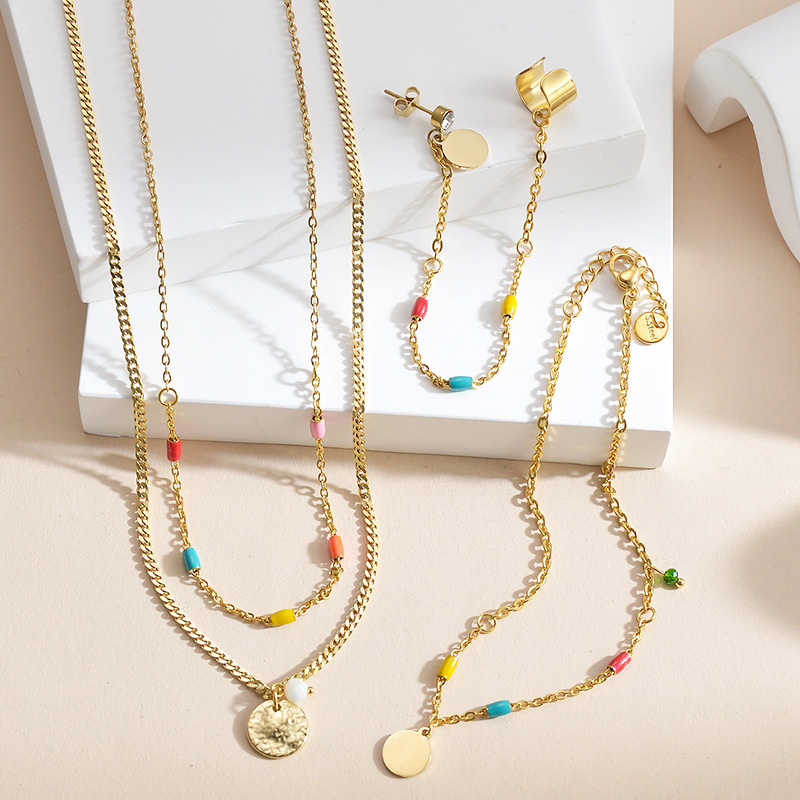 fine jewelry gorjana Sustainable Boho Chic 14K Gold Plated Star Earrings & Necklace Set unique fine jewelry - Adjustable Vibrant Design anthony's fine jewelry