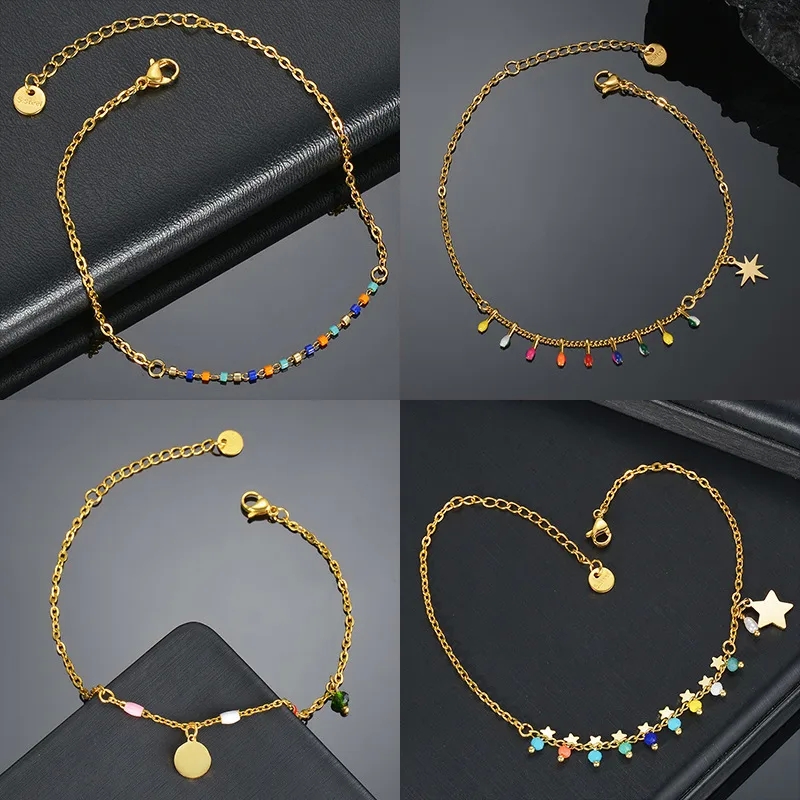 Sustainable Boho Chic 14K Gold Plated Star Earrings & Necklace Set - Adjustable Vibrant Design