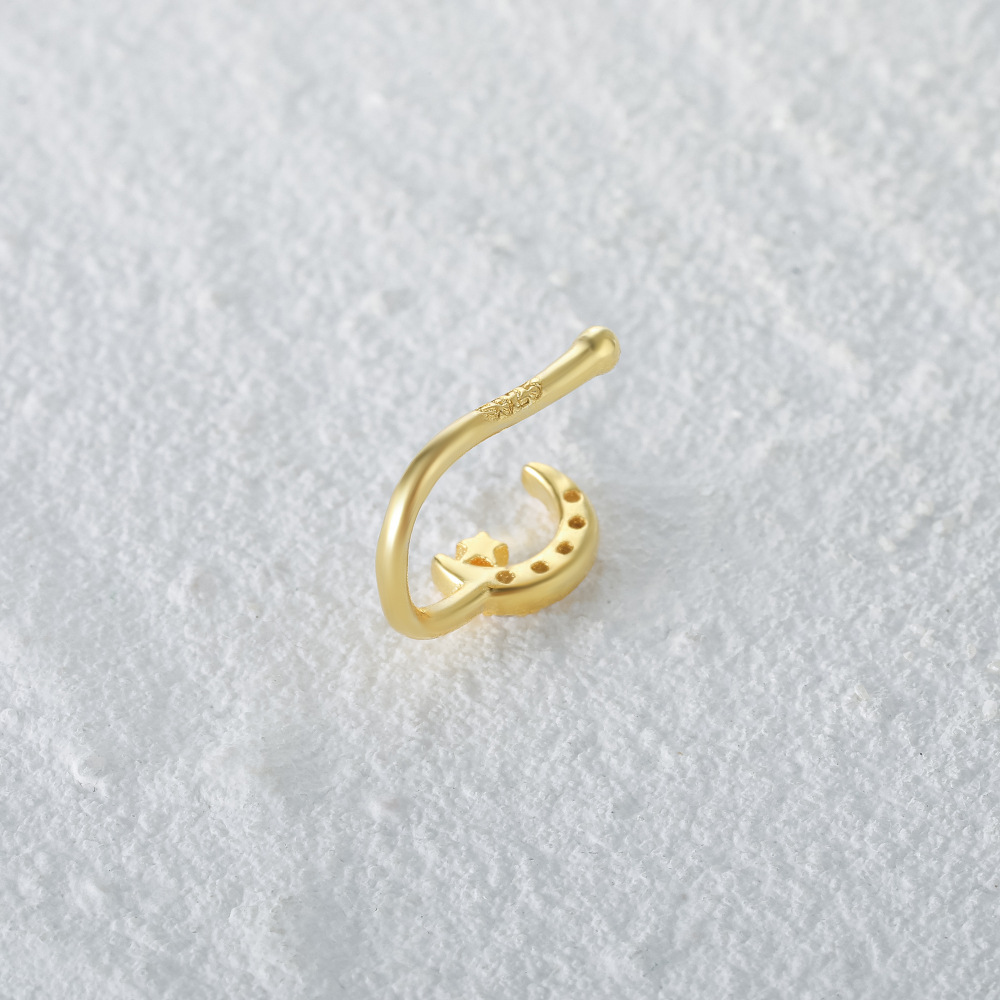 graff high end jewelry Celestial Sparkle: Rustic Star & Moon high end jewellery uk Nose Studs - Hand-Engraved 925 Sterling Silver Luxury high end jewelry online