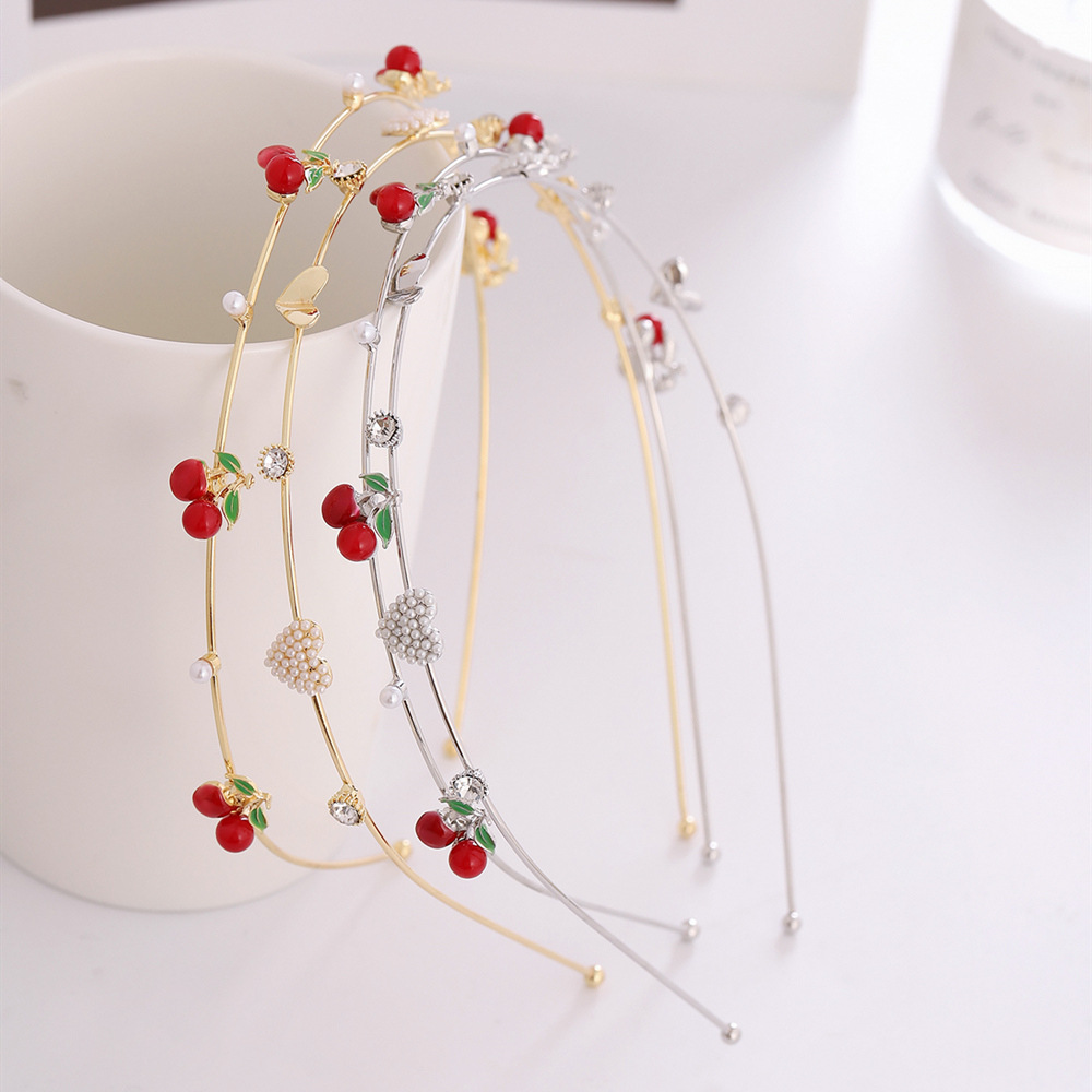 hair accessories names with pictures Eco-Friendly Luxury Cherry-Plated Hairband: Exclusive, Eye-Catching types of hair accessories Alloy Design hair accessories 70s