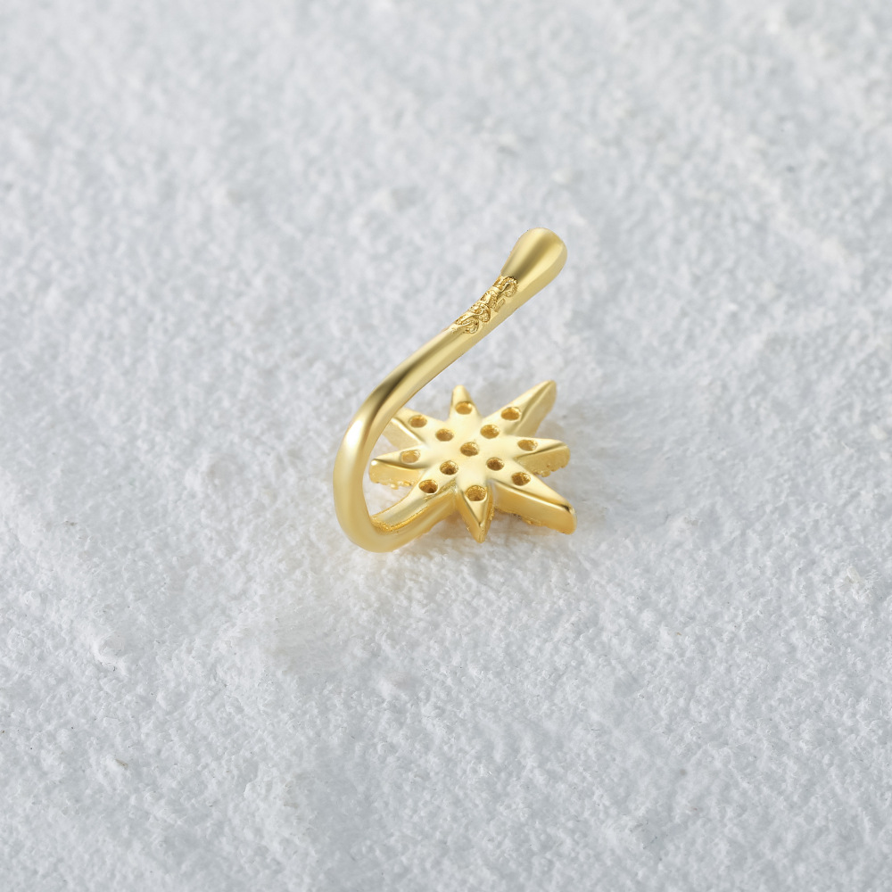 high end jewelers nyc Celestial Sparkle: Rustic Star & Moon Nose high end jewelry women Studs - Hand-Engraved 925 Sterling Silver Luxury fashion high end jewelry brands