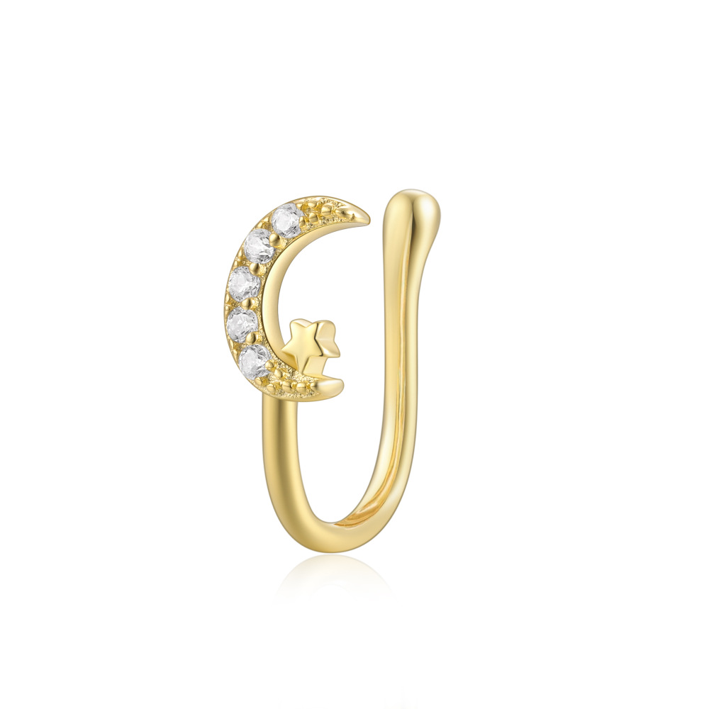 high end jewelers nyc Celestial Sparkle: Rustic Star & Moon Nose Studs - how to become a high end jewelry designer Hand-Engraved 925 Sterling Silver Luxury ﻿high-end jewelry