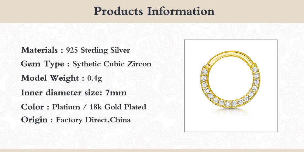 high quality daith jewelry High-End Ethical Zircon Silver-Plated Circle Nose Ring | Trendsetting high end jewelry brands Rustic Everyday Jewelry sell high end jewelry