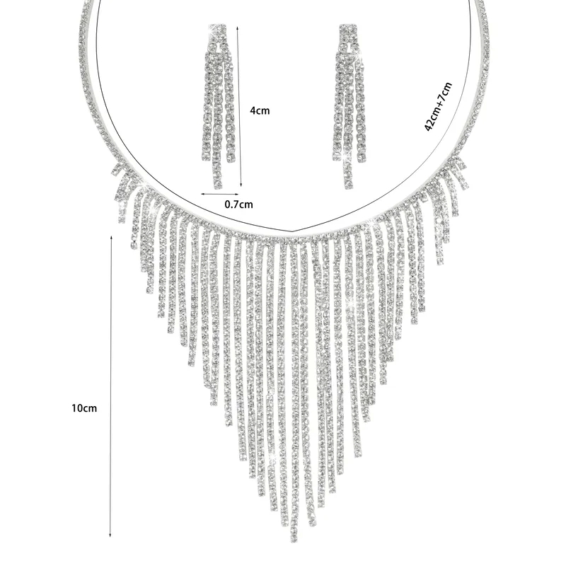 jcpenney fashion jewelry necklaces Retro Luxe Rhinestone Tassel Earrings & Necklace Set kesa plan fashion jewelry - Fast Craftsmanship vera wang fashion jewelry