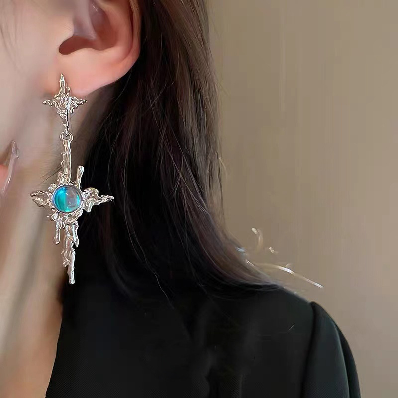 jewelry fashion jewelry store Custom Tarnish-Resistant Fairy Style Star and wild wear fashion jewelry and accessories Moonstone Drop Earrings for Women high quality fashion jewelry wholesale