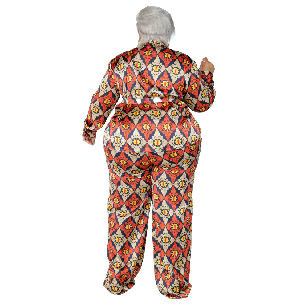kohl's women's clothing Eye-Catching Retro Print Plus Size Spandex Pants Set - Personalized, Non-Toxic Gift-Ready Two-Piece women's clothing canada Outfit vince women's clothing
