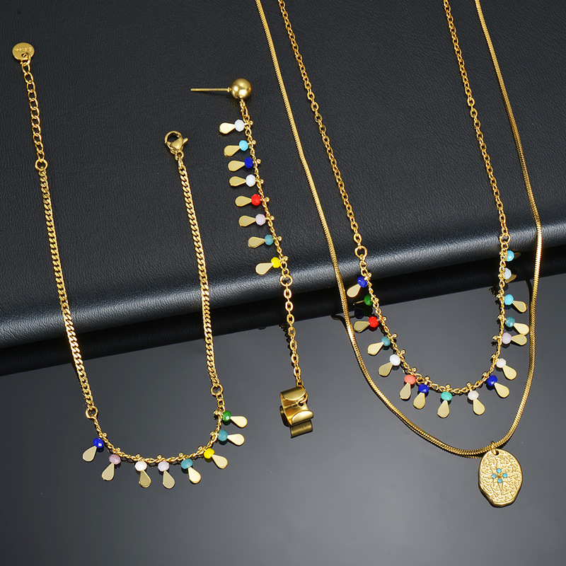 macy's fine jewelry Sustainable Boho Chic 14K Gold Plated Star no.3 fine jewelry Earrings & Necklace Set - Adjustable Vibrant Design fine jewelry of las vegas