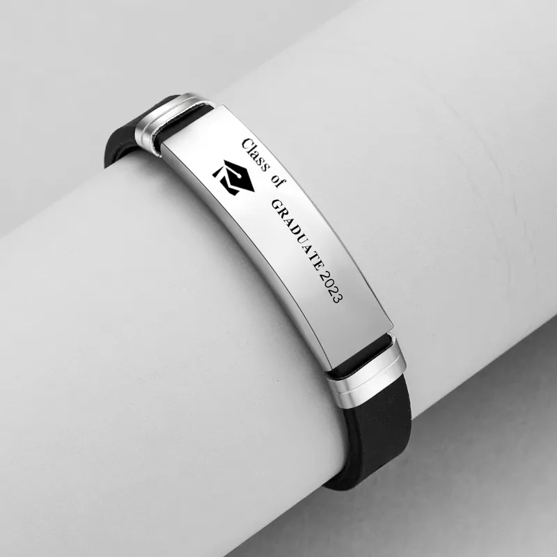men's jewelry kuwait Rare Preppy Weatherproof Unisex Bangle: Unique Ethnic Graduation Gift Stainless Steel & Silica Gel men's necklace yin yang pendant Design men's jewelry anniversary gift