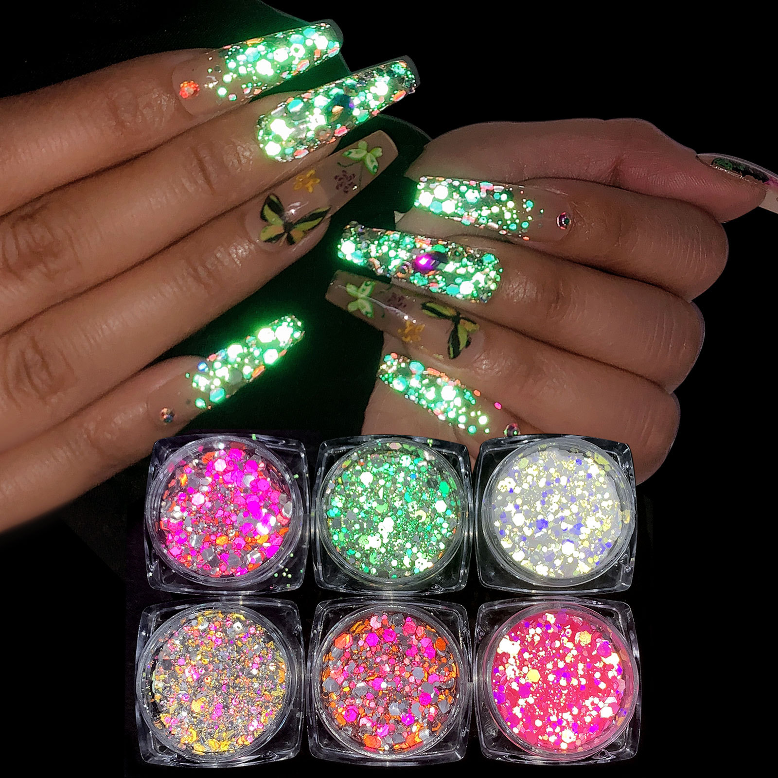 natural health beauty awards 2024 Ethically health beauty and wellness Made Custom Glam Vibe Sequin Nail Decoration Set - Wholesale Fashion Accessories medcap health & beauty institute