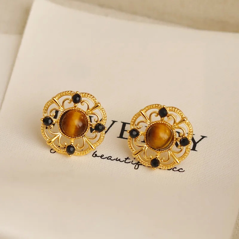 polly's fine jewelry Affordable Glam Geometric Ear Studs – Recycled Copper kerns fine jewelry burlingame ca 94010 with 18K Gold in Vintage Elegance fine jewelry flat back earrings