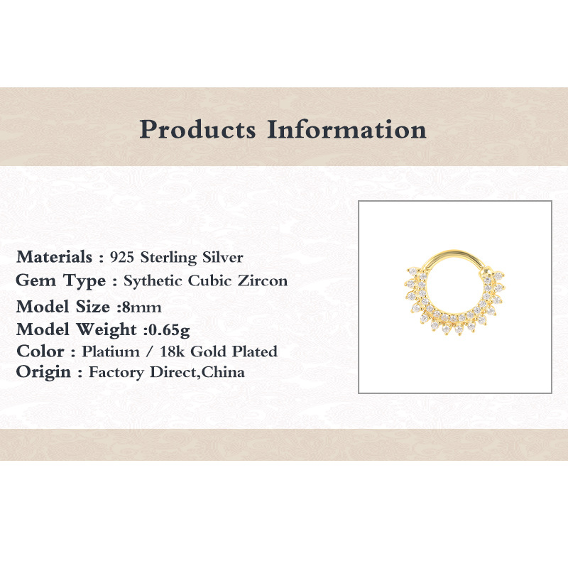 selling high end jewelry online High-End Ethical Zircon Silver-Plated Circle Nose Ring | Trendsetting Rustic Everyday high end jewelry new york Jewelry high end faux jewelry
