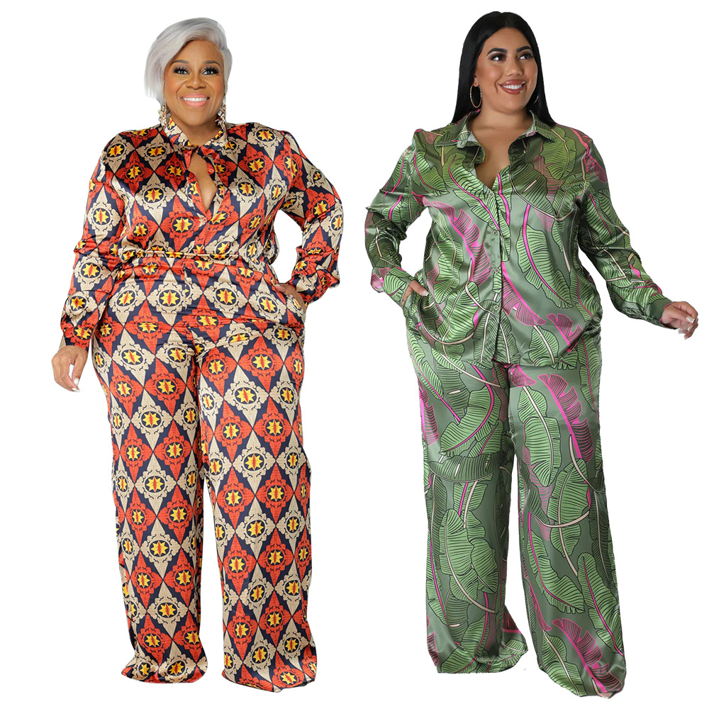 venus women's clothing Eye-Catching Retro Print Plus Size Spandex Pants Set - Personalized, women's clothing 89123 Non-Toxic Gift-Ready Two-Piece Outfit latest trends in women's clothing